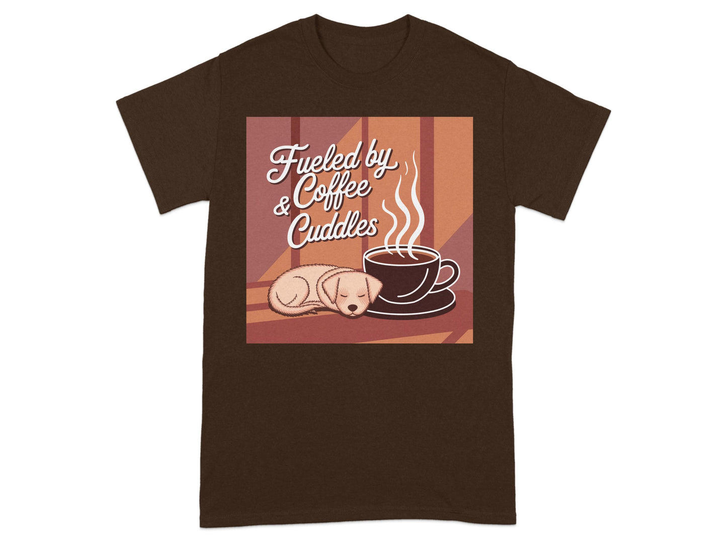 Fueled by Coffee and Cuddles Graphic T-Shirt product