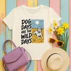 Dog Days Are Wild Days Terrier T-Shirt in Natural