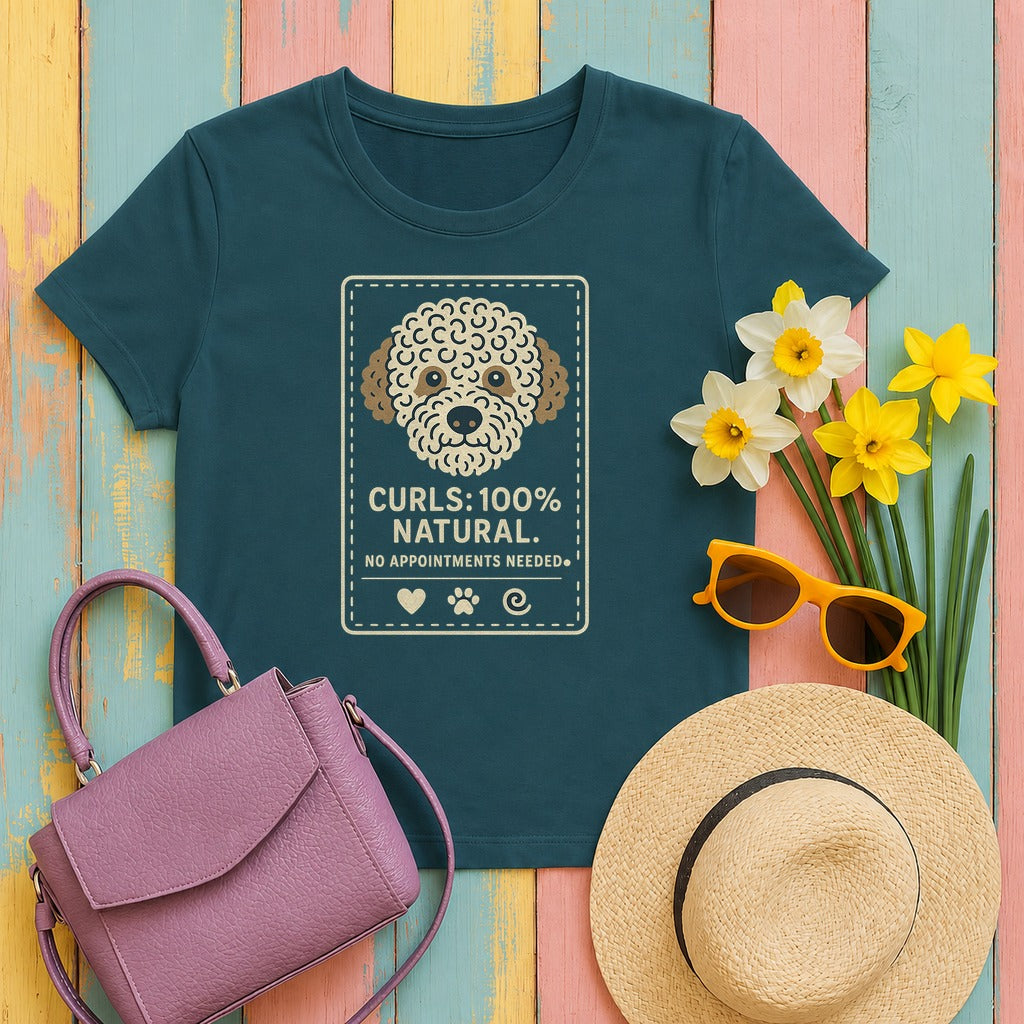 Lagotto Curls 100% Natural Tee in Heather Deep Teal