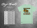 Gildan 5000 t-shirt size chart with width and length measurements.