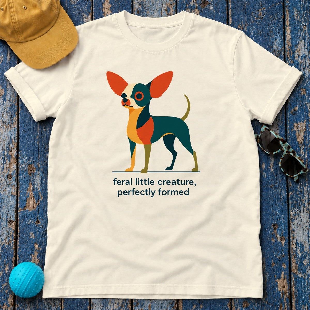 Feral Little Chihuahua T-Shirt in Natural
