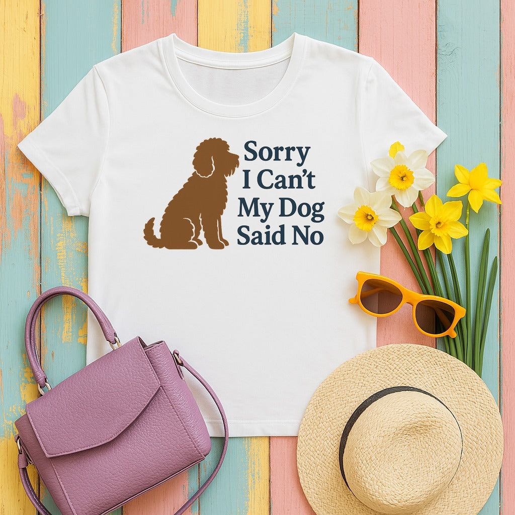 Barbet Sorry I Can't, My Dog Said No Tee in White