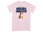 T-shirt with illustration of a Sheltie and text "PROFESSIONAL HOUSEHOLD COMMENTATOR".