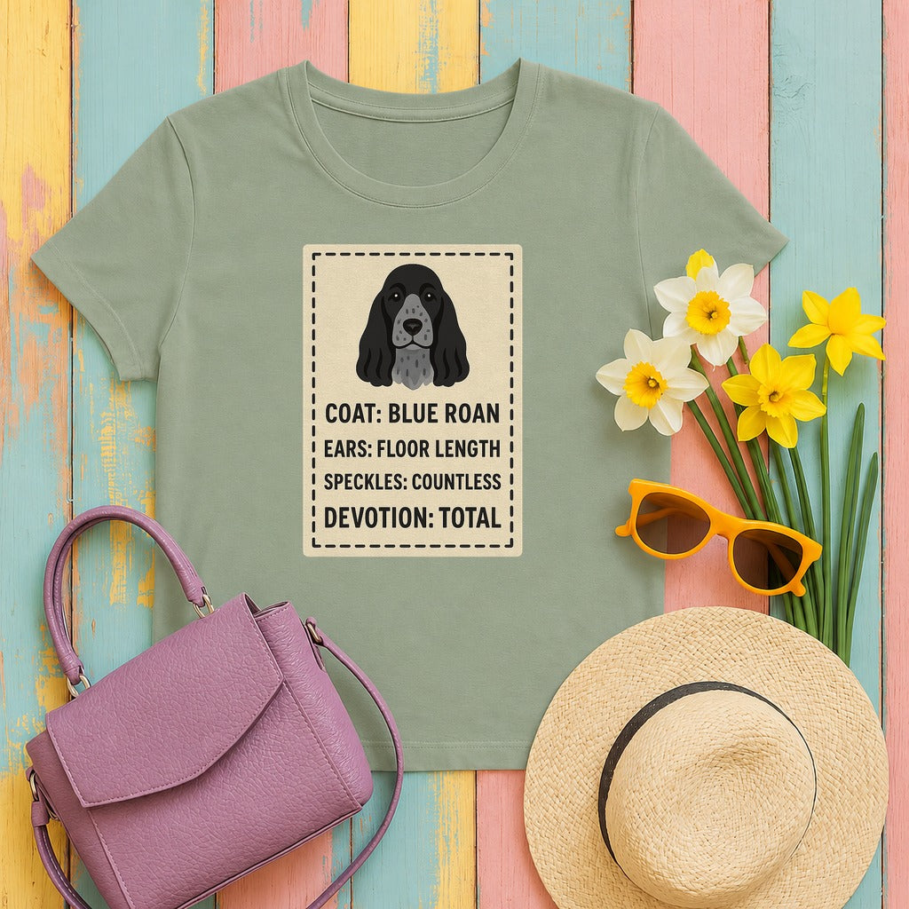 English Cocker Blue Roan Coat Tee in Sage
