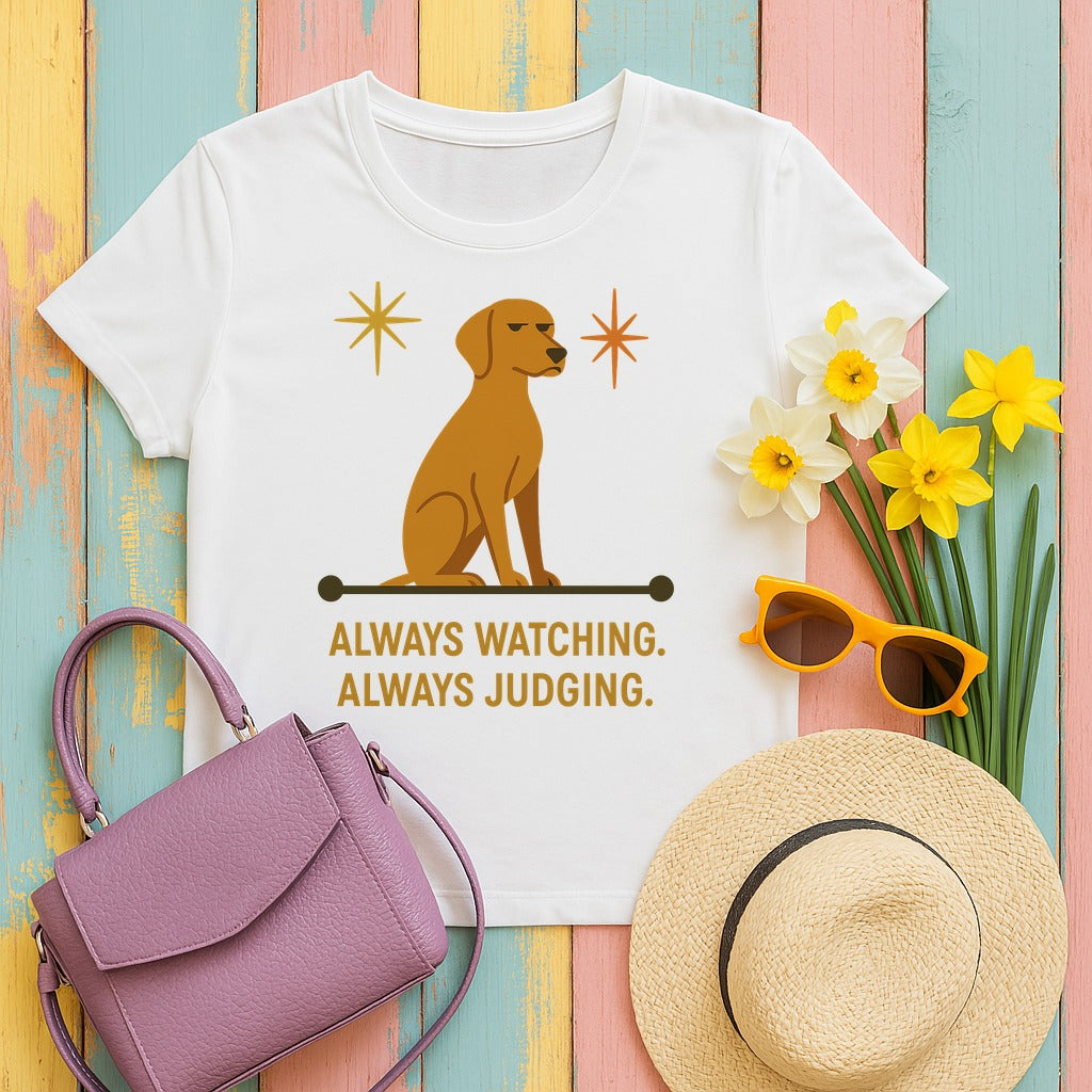 Vizsla Always Watching Always Judging Tee in White