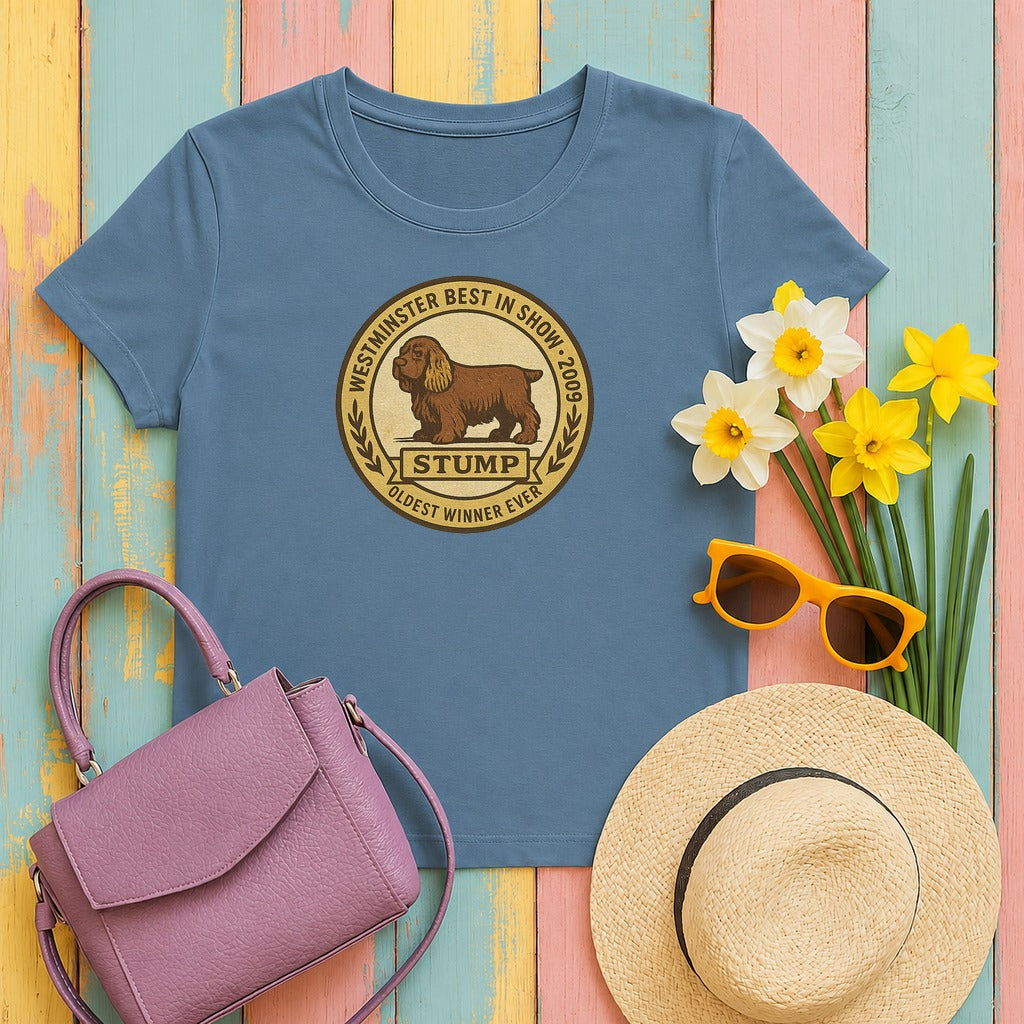 Sussex Stump Oldest Winner Ever Tee in Steel Blue