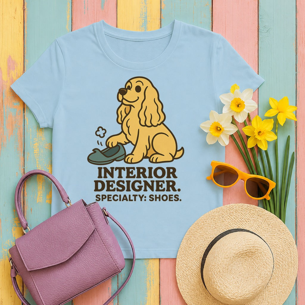 Cocker Interior Designer Tee in Light Blue