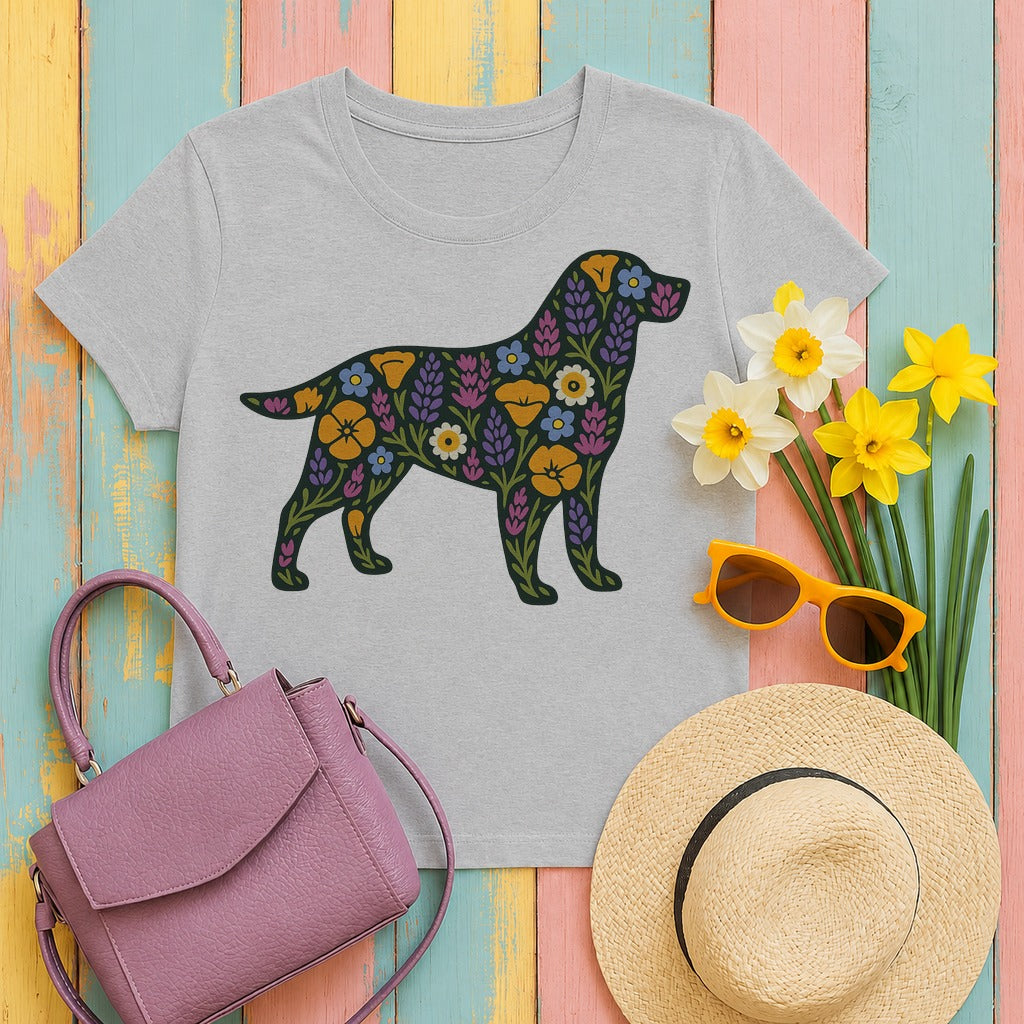 mig2 floral-labrador-retriever-design-dog-lov tee flat lay hero v8