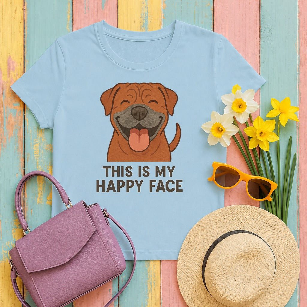 Cane Corso This Is My Happy Face Tee in Light Blue