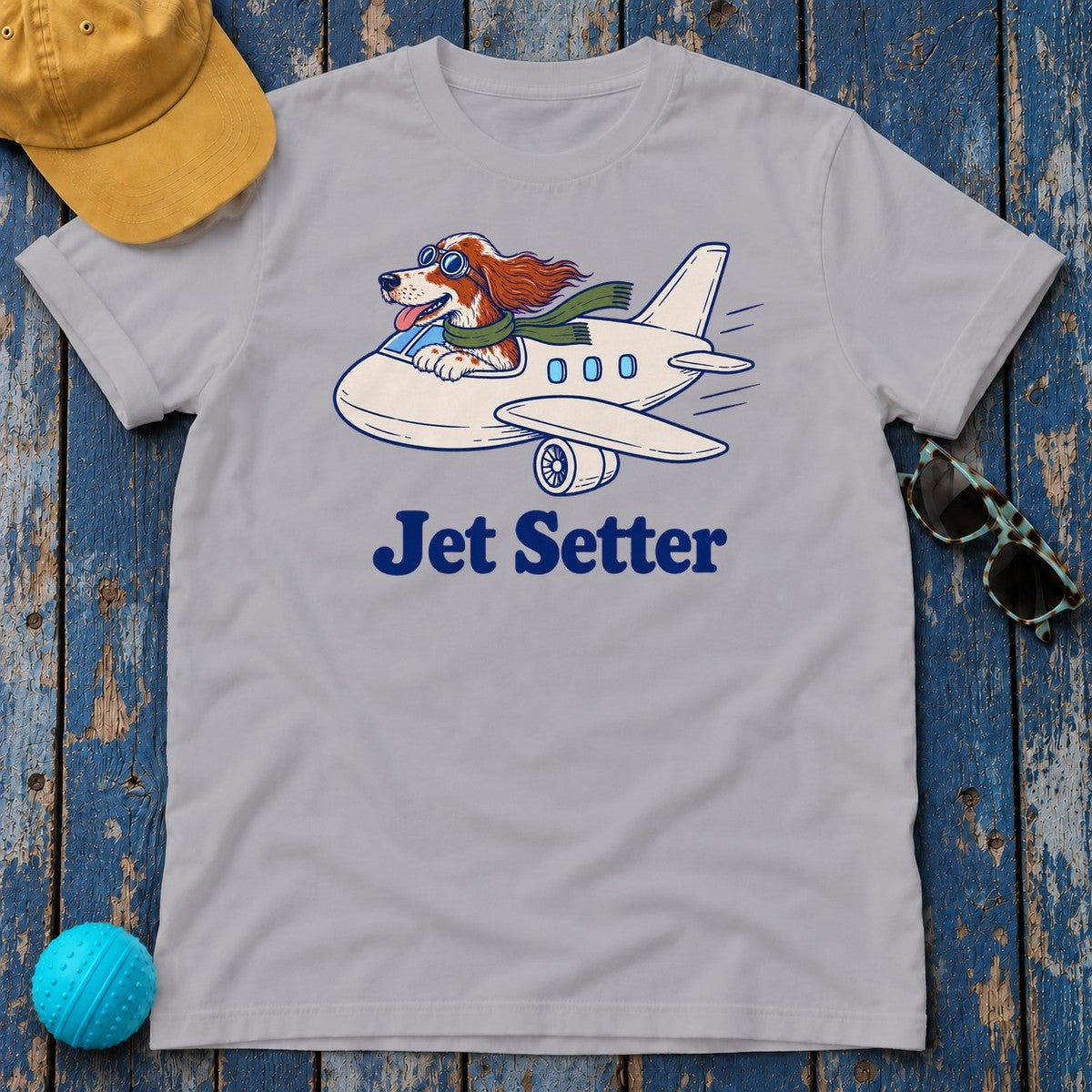 Irish Red and White Setter Jet Setter Tee in Athletic Heather