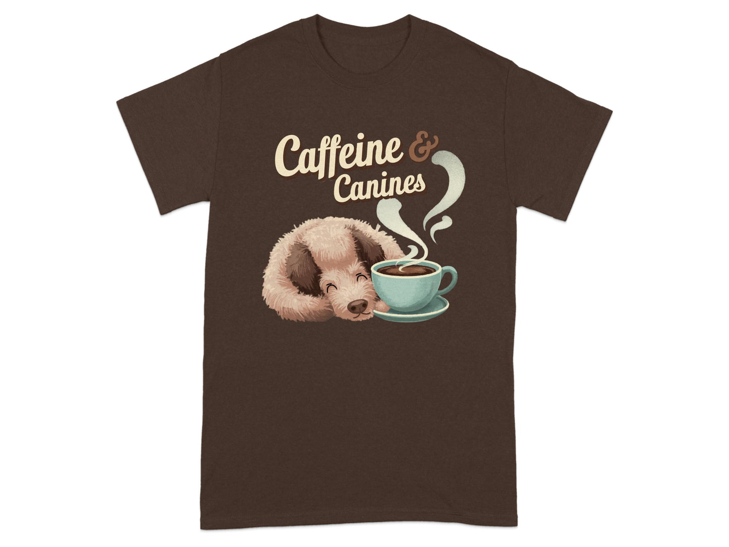 Caffeine and Canines Graphic Print T-shirt product