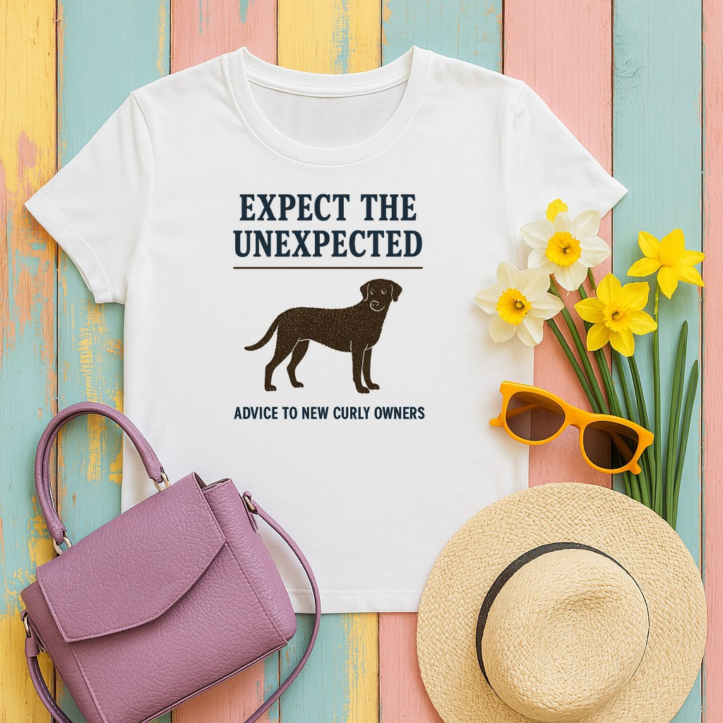Curly-Coated Retriever Expect The Unexpected Tee in White