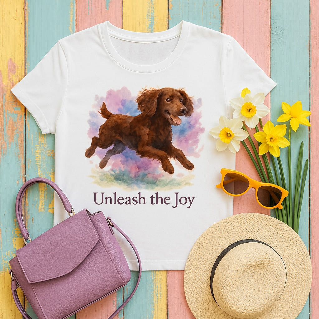 Boykin Spaniel Unleash the Joy T-shirt in White