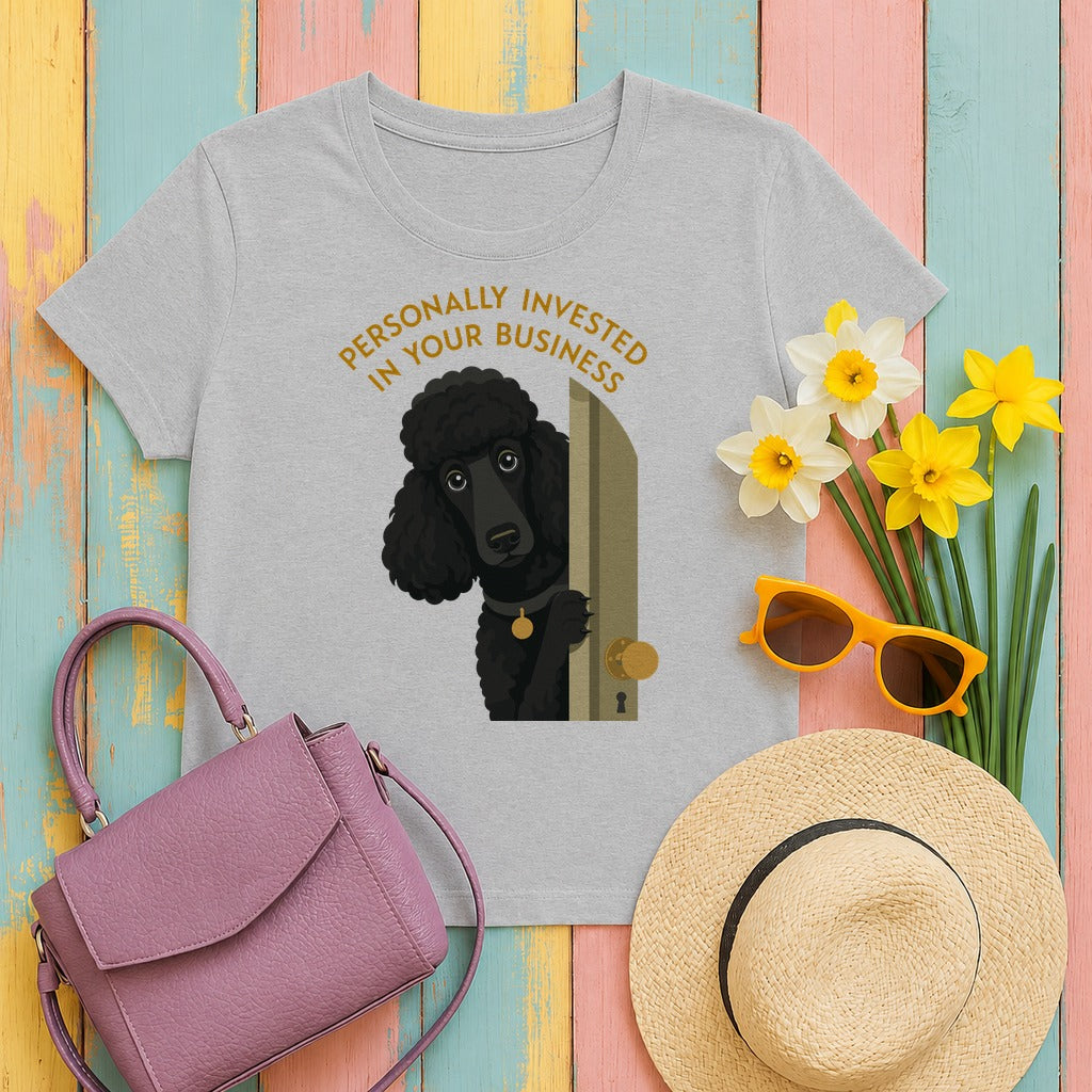 Personally Invested Poodle T-Shirt in Sport Grey