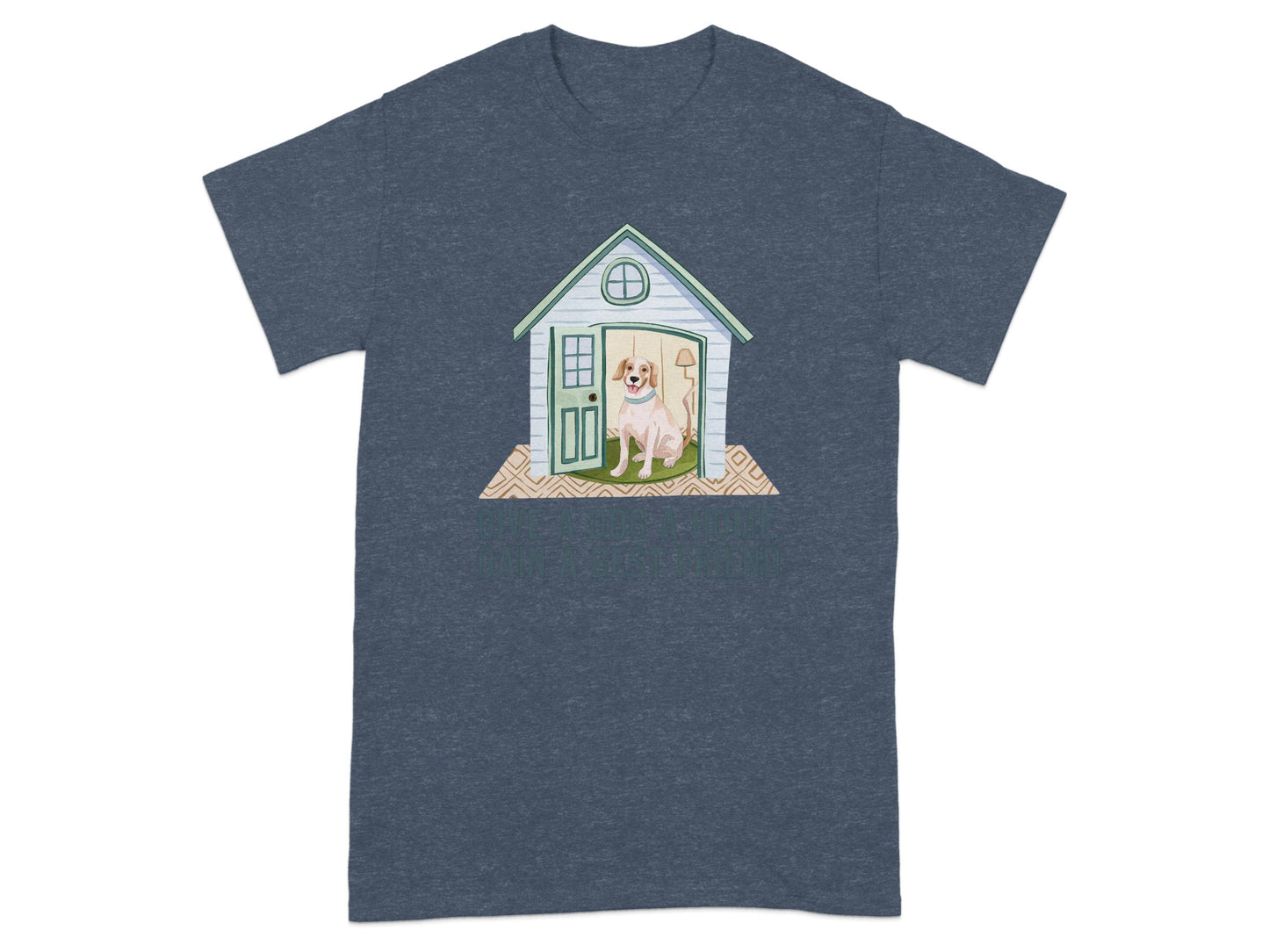 Cute Dog in House Graphic Illustration T-Shirt product type