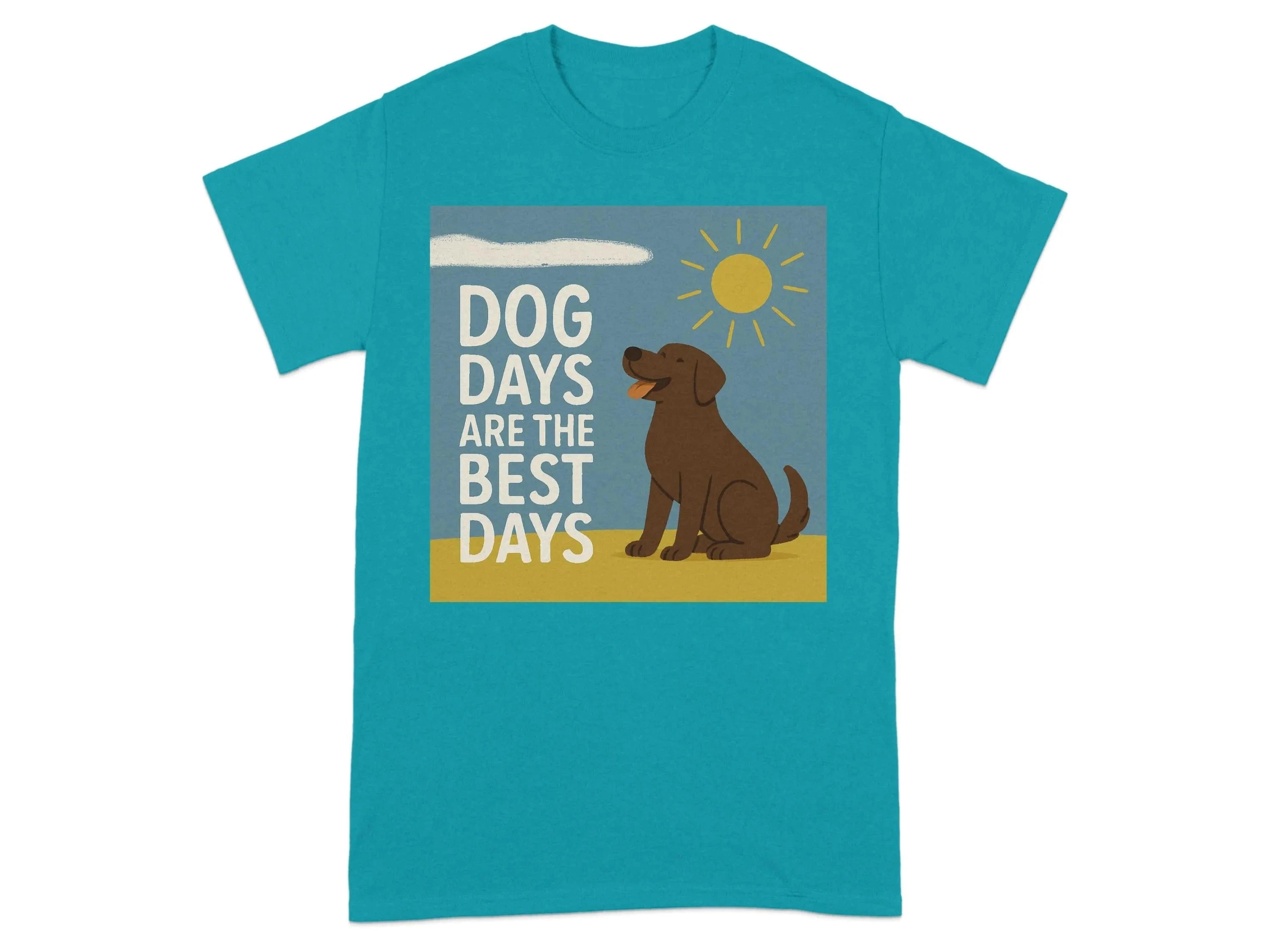 Dog Days Are the Best Days Chocolate Lab T-Shirt Tropical Blue T-shirt