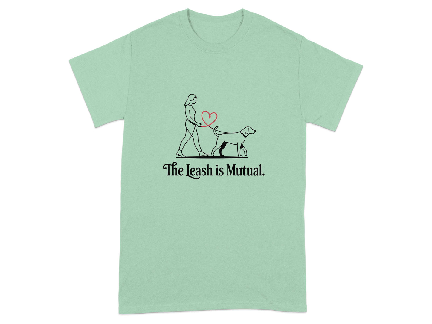 The Leash is Mutual Cute Dog Walking Graphic T-shirt product