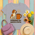 Powered by Bracco & Coffee Tee in Athletic Heather