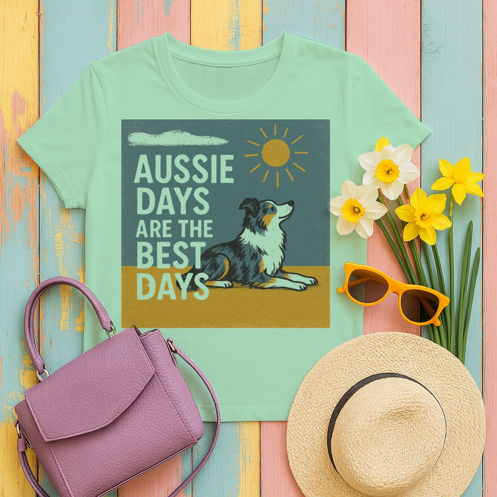 Aussie Days Are The Best Days Graphic T-shirt in Mint Green