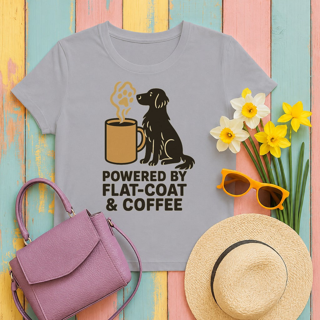 Powered by Flat-Coat & Coffee Tee in Athletic Heather