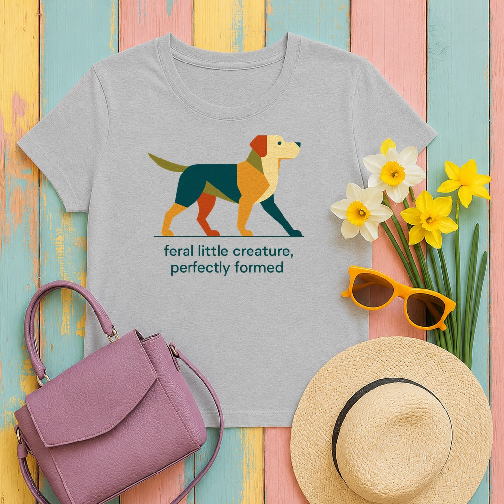 Labrador Retriever — Feral & Formed Abstract Yellow Lab T-Shirt in Sport Grey