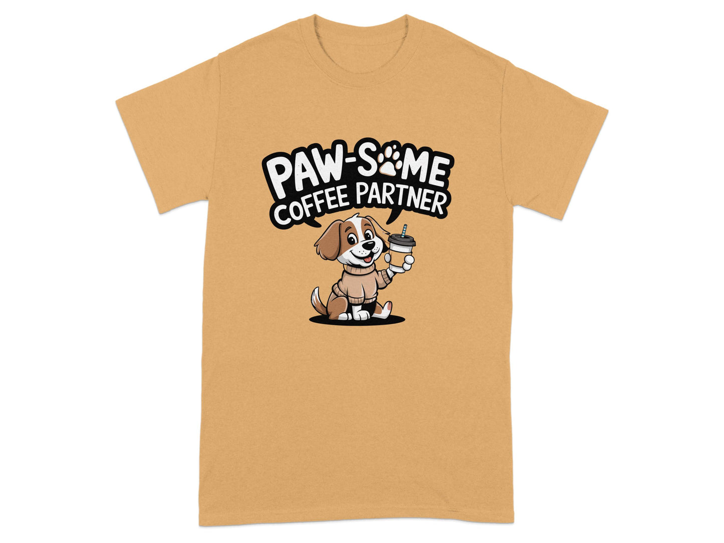 Paw-Some Coffee Partner Dog Graphic T-Shirt product type