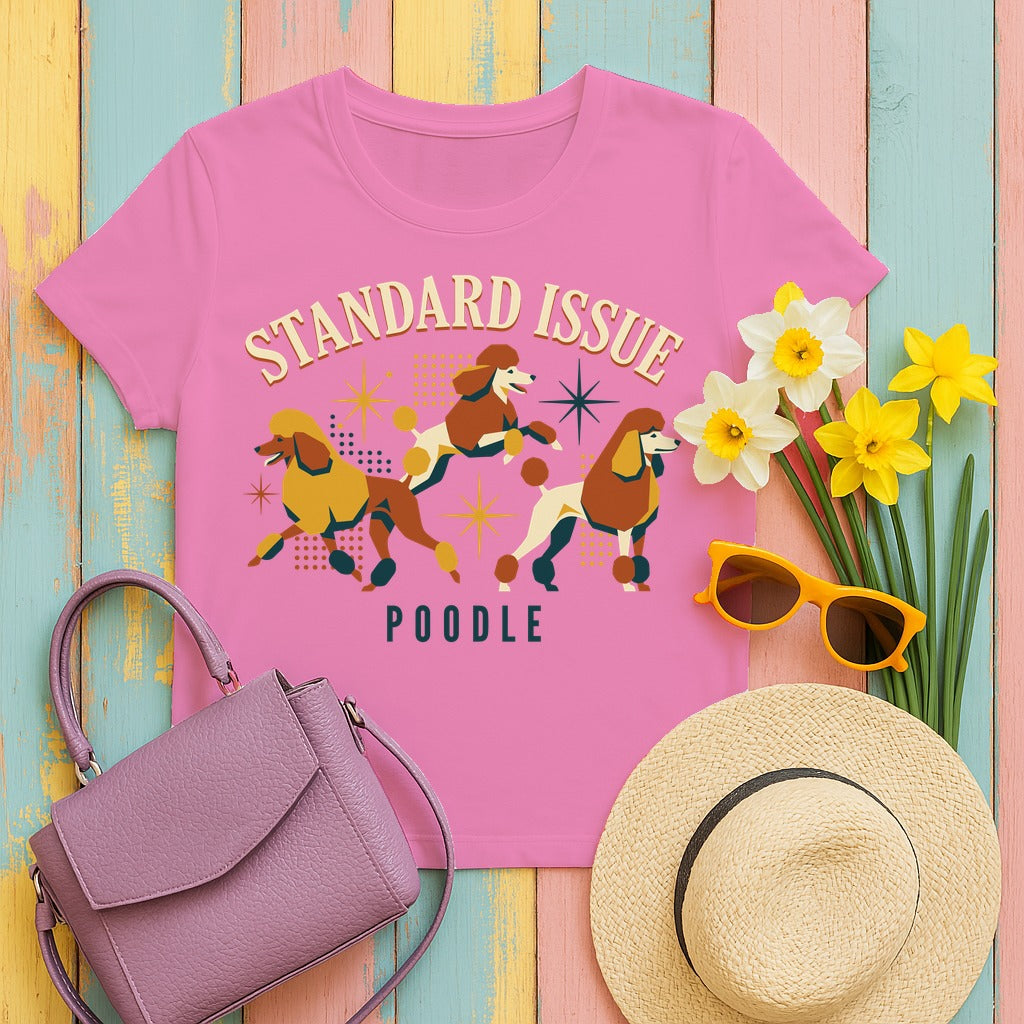 Standard Issue Poodle Art T-Shirt in Azalea