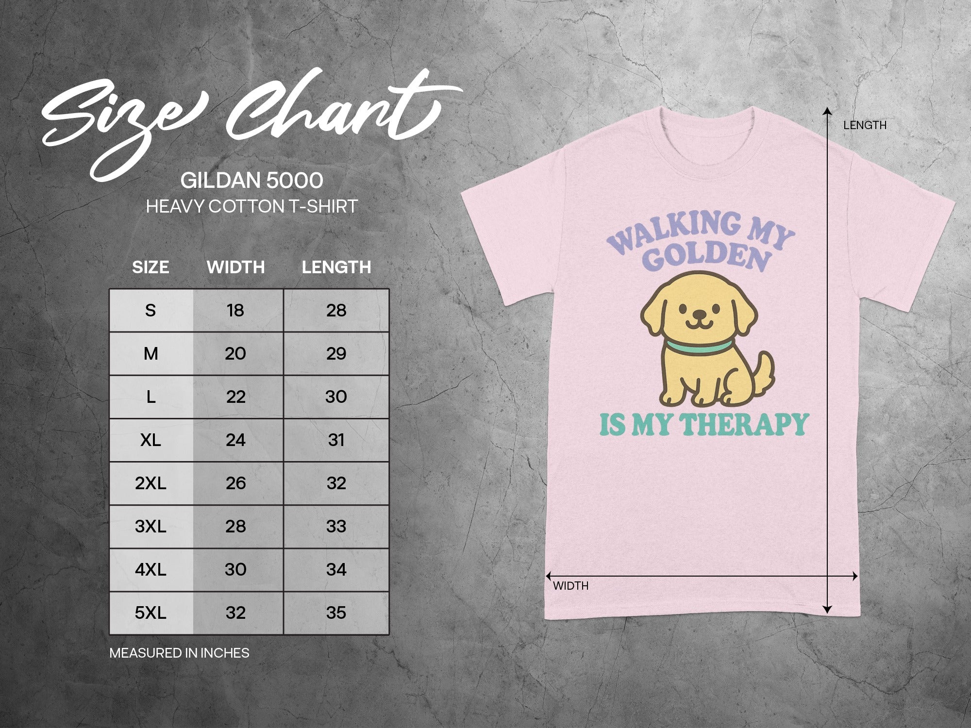 Walking My Golden Is My Therapy T-shirt