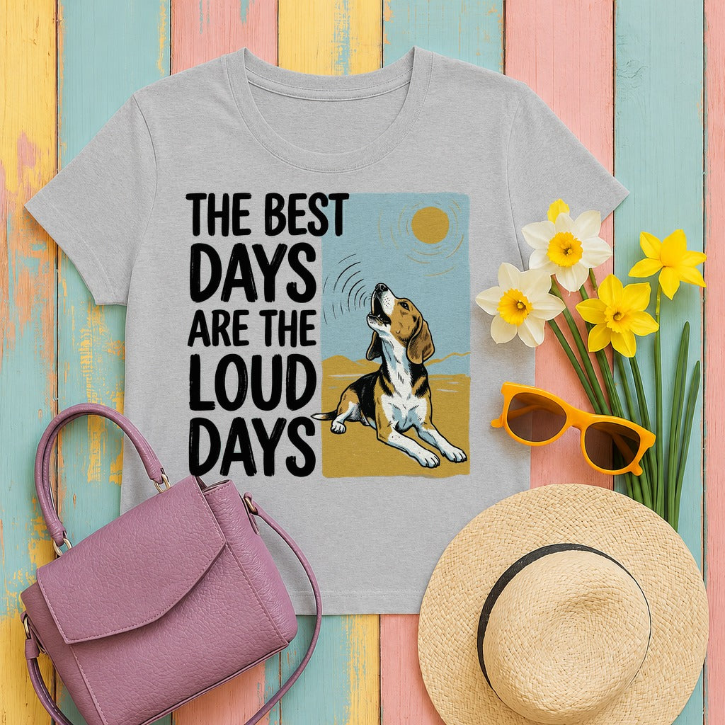 The Best Days Are Loud Days Beagle T-Shirt in Sport Grey