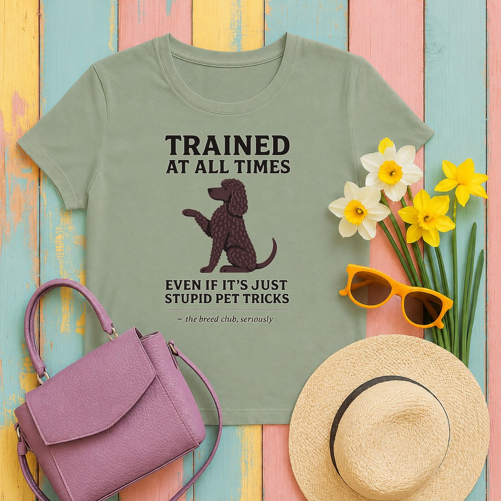 Irish Water Spaniel Trained At All Times Tee in Sage