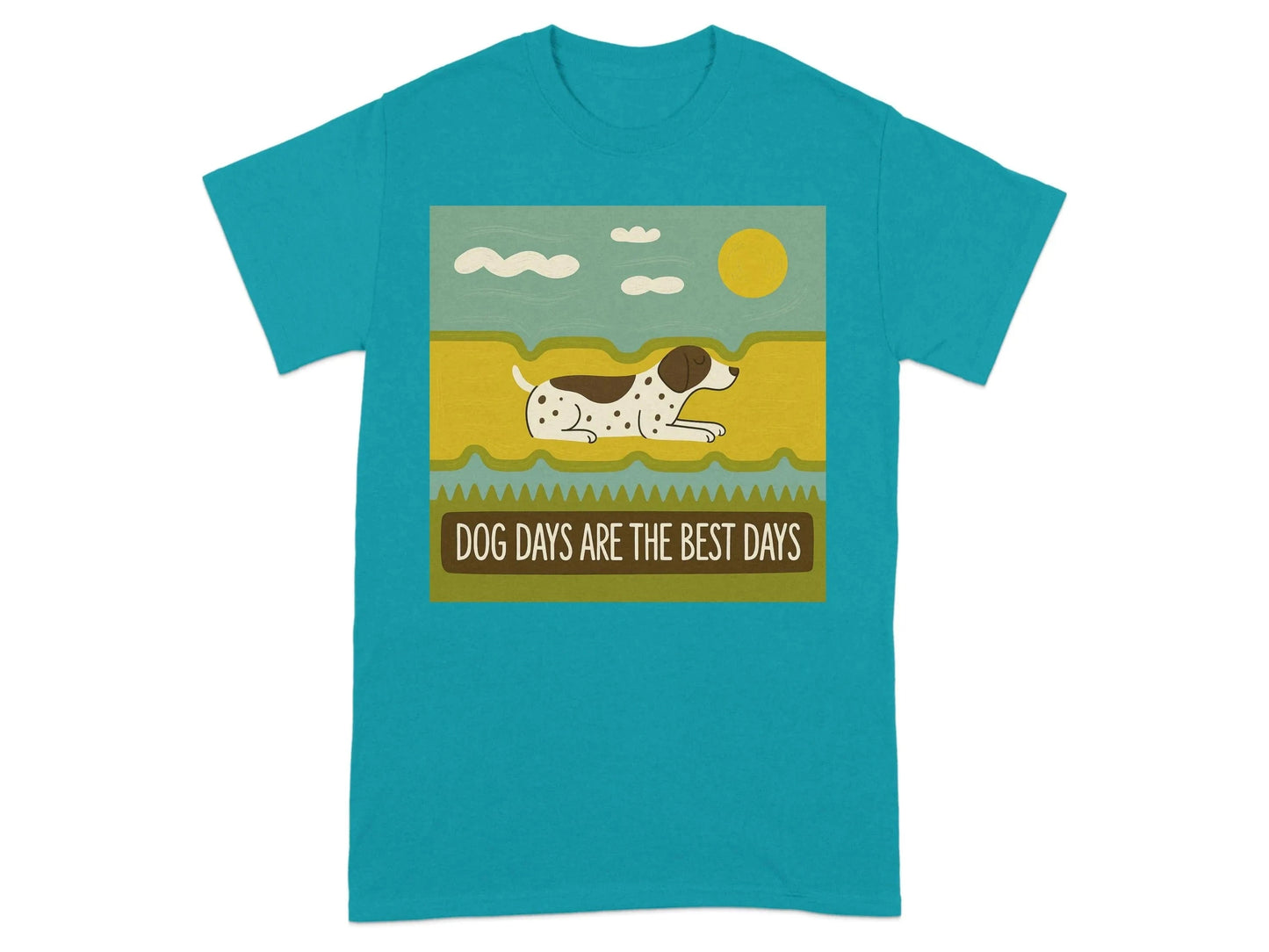 Dog Days Are The Best Days German Shorthaired Pointer T-Shirt Tropical Blue T-shirt