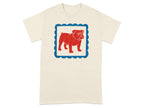 Retro Red Bulldog Graphic Print T-Shirt