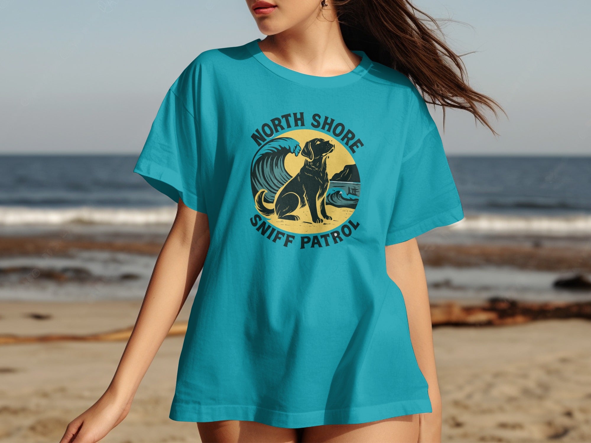 North Shore Sniff Patrol Graphic Tee for Beach Lovers