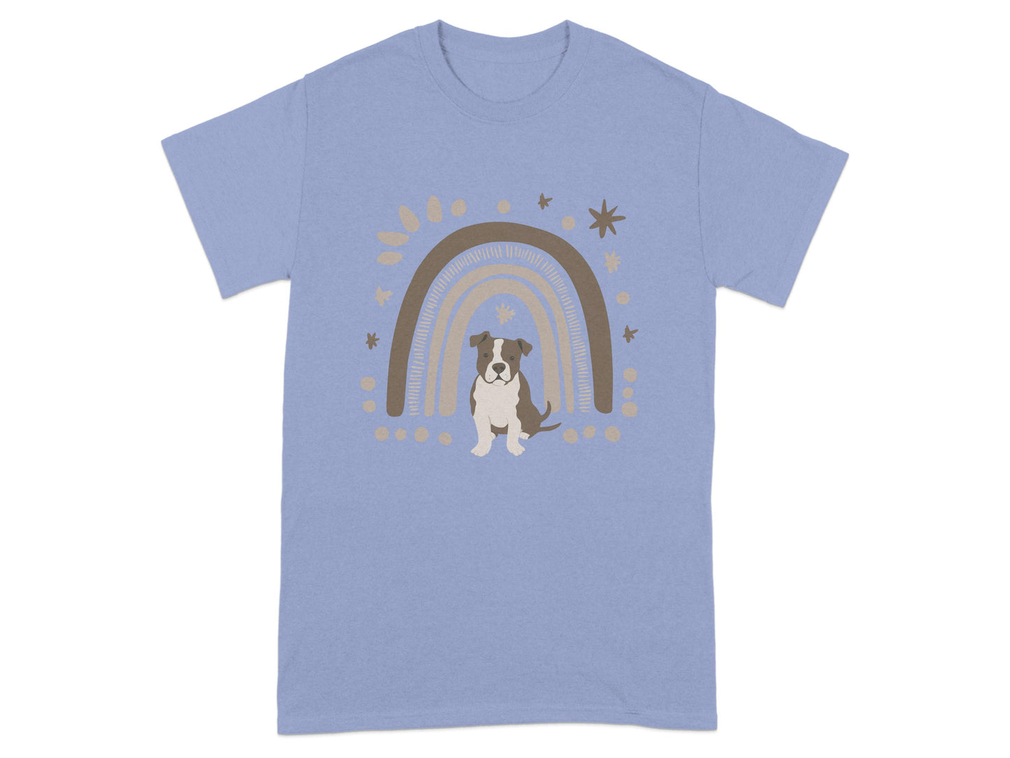 Rainbow Puppy Design on Blue T-Shirt product type
