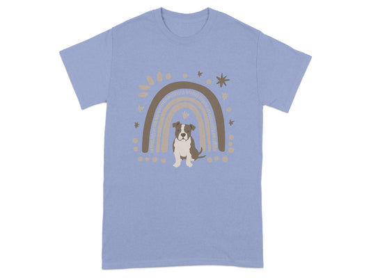 Rainbow Puppy Design on Blue T-Shirt product type