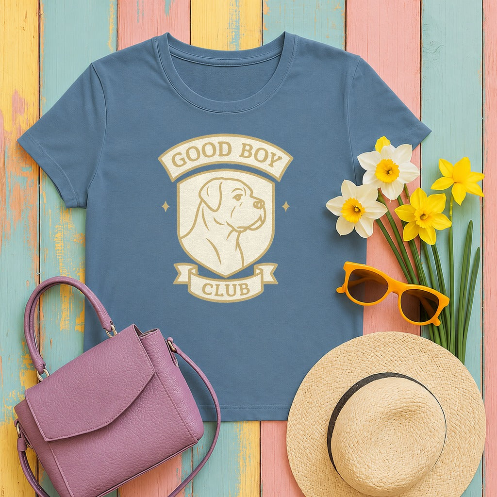 Cane Corso Good Boy Club Tee in Steel Blue