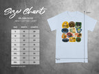 Gildan 5000 Heavy Cotton T-Shirt size chart with measurements in inches.