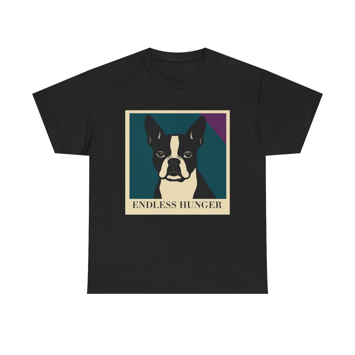 Endless Hunger Boston Terrier Pop Art t-shirt, Black