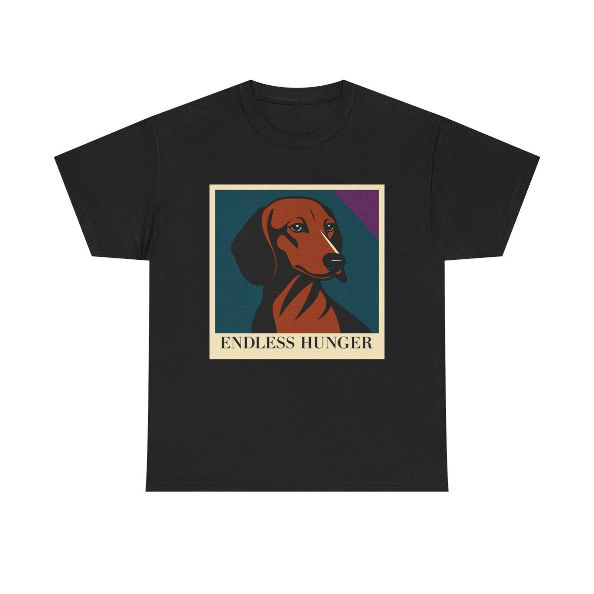 Endless Hunger Dachshund Art t-shirt, Black