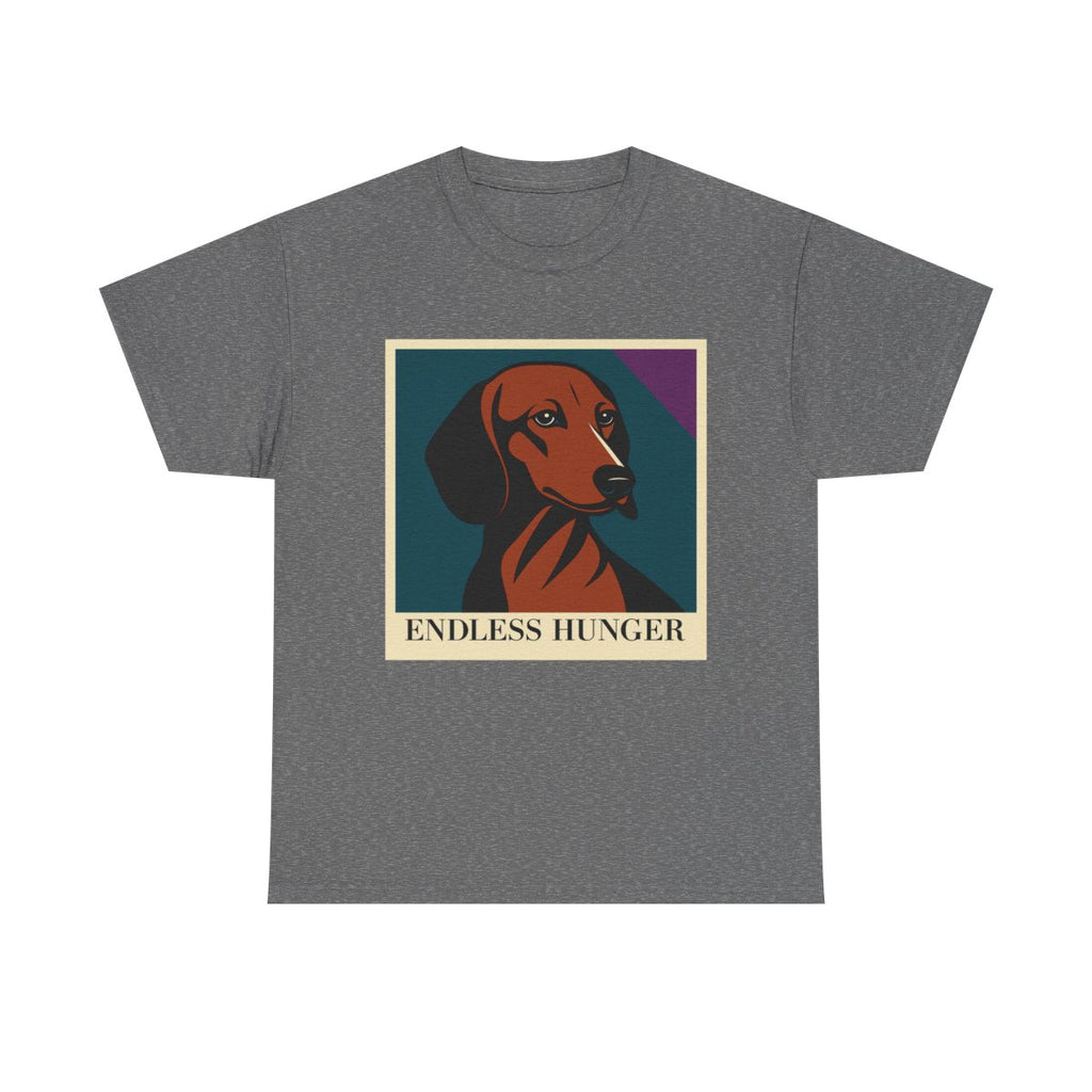 Endless Hunger Dachshund Art t-shirt, Tweed