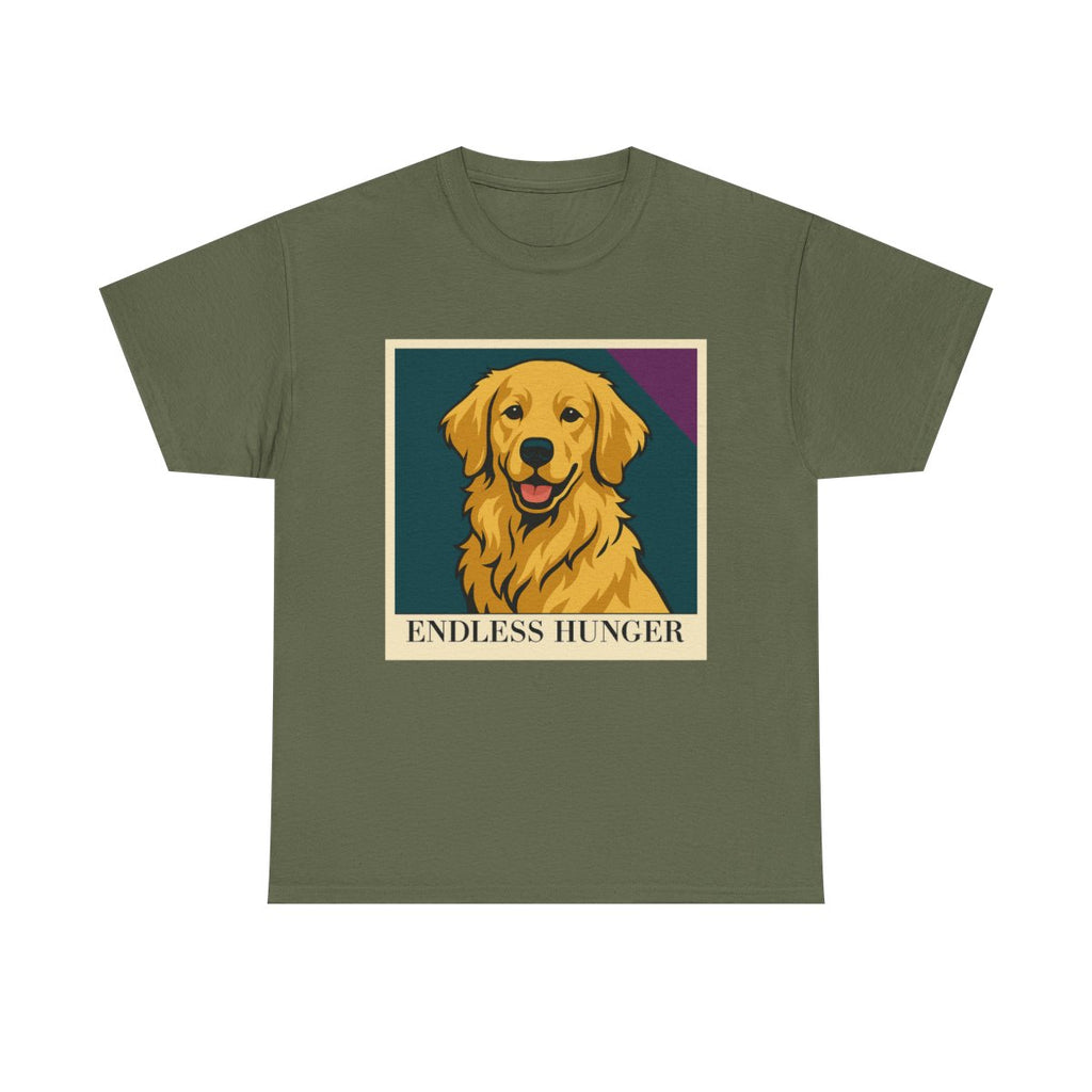 Endless Hunger Golden Retriever t-shirt, Military Green