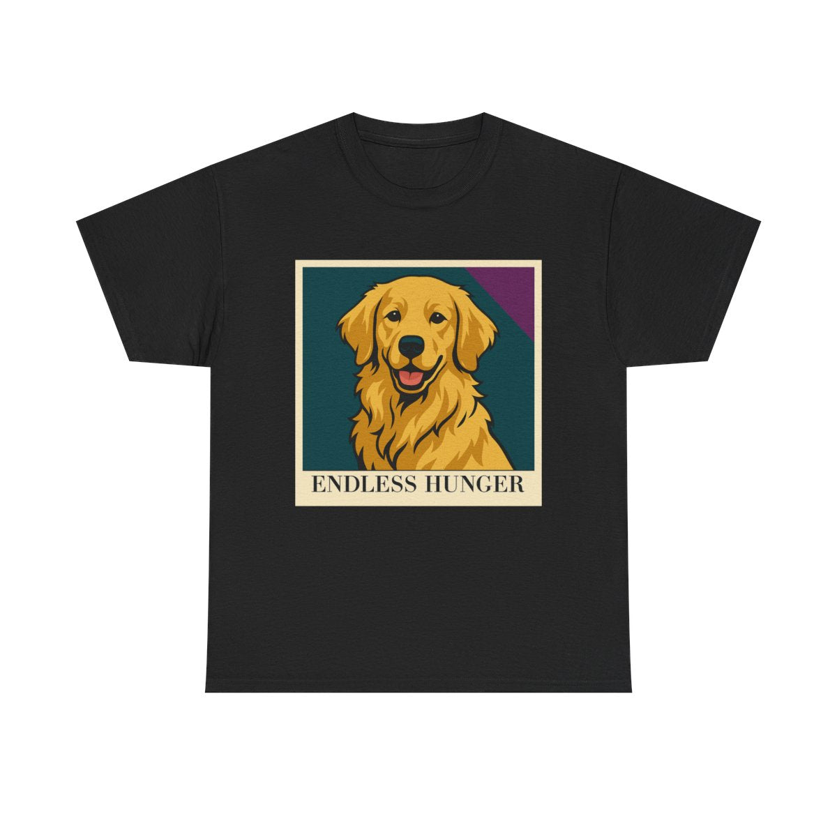 Endless Hunger Golden Retriever t-shirt, Black