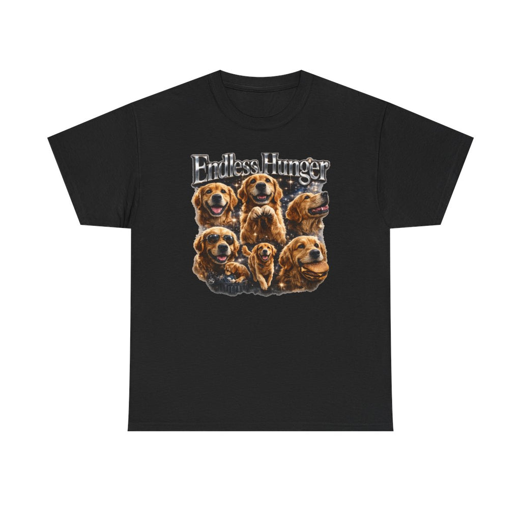 Endless Hunger Golden Retriever t-shirt, Black