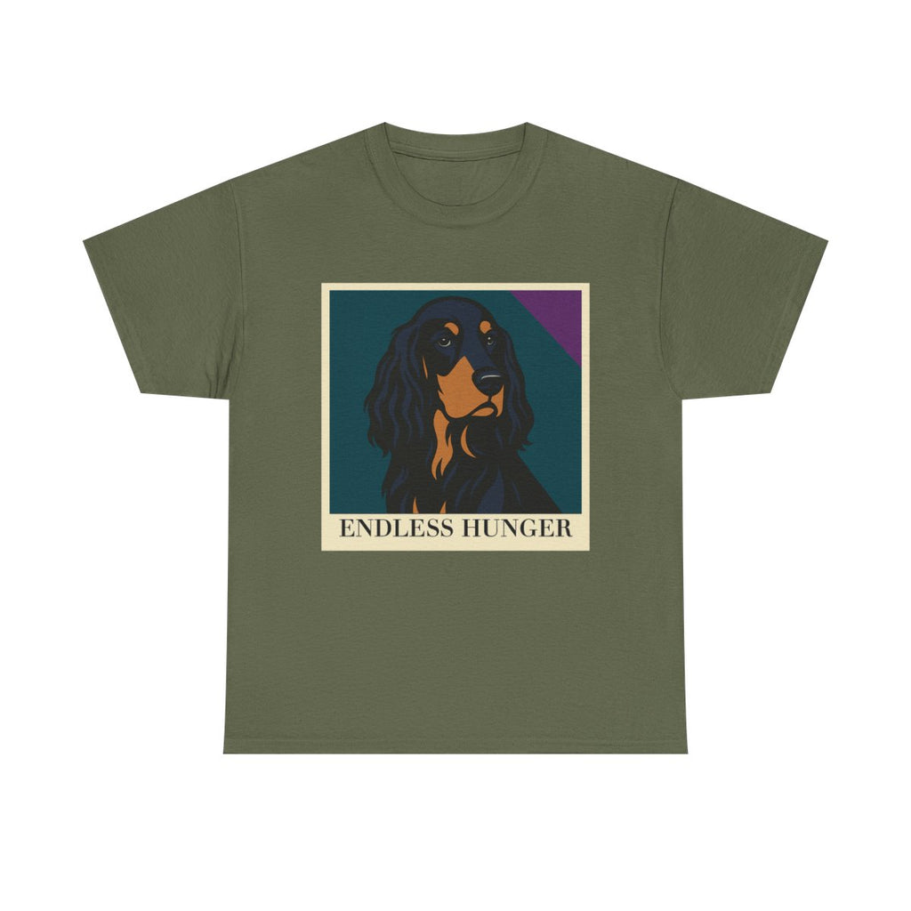 Endless Hunger Gordon Setter t-shirt, Military Green