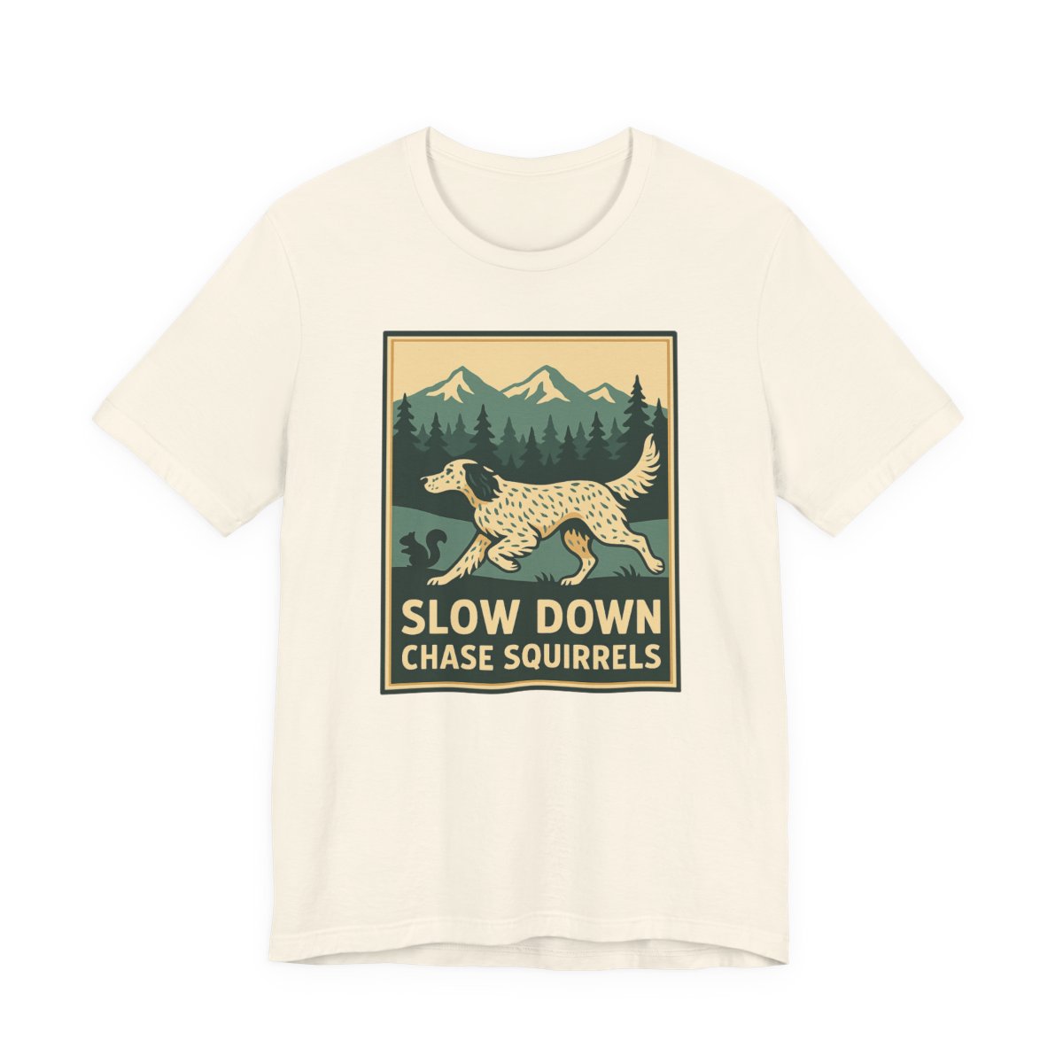 English Setter Chase Squirrels Tee