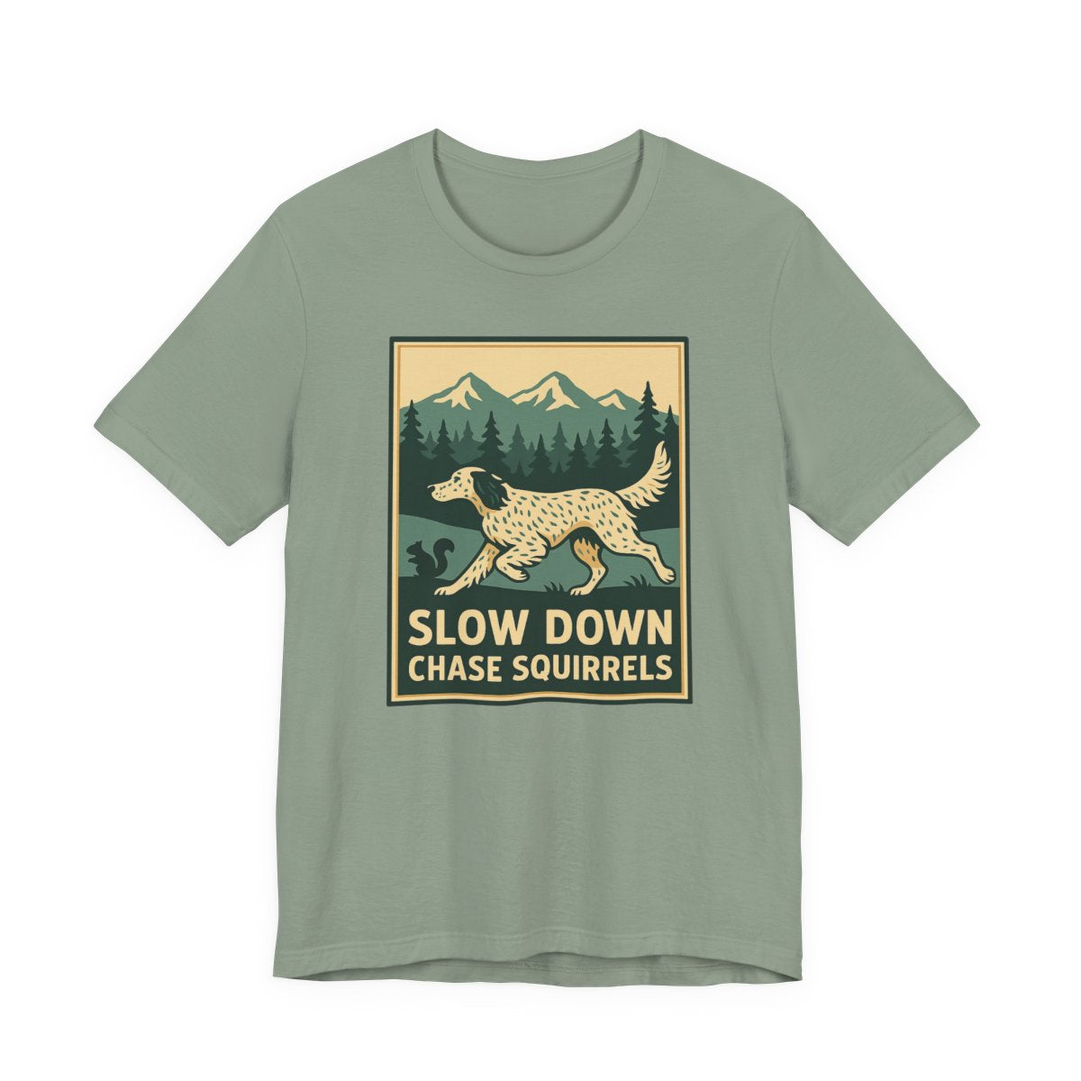 English Setter Chase Squirrels Tee