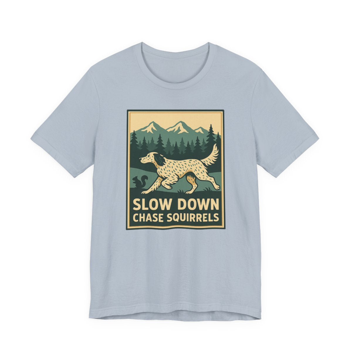 English Setter Chase Squirrels Tee
