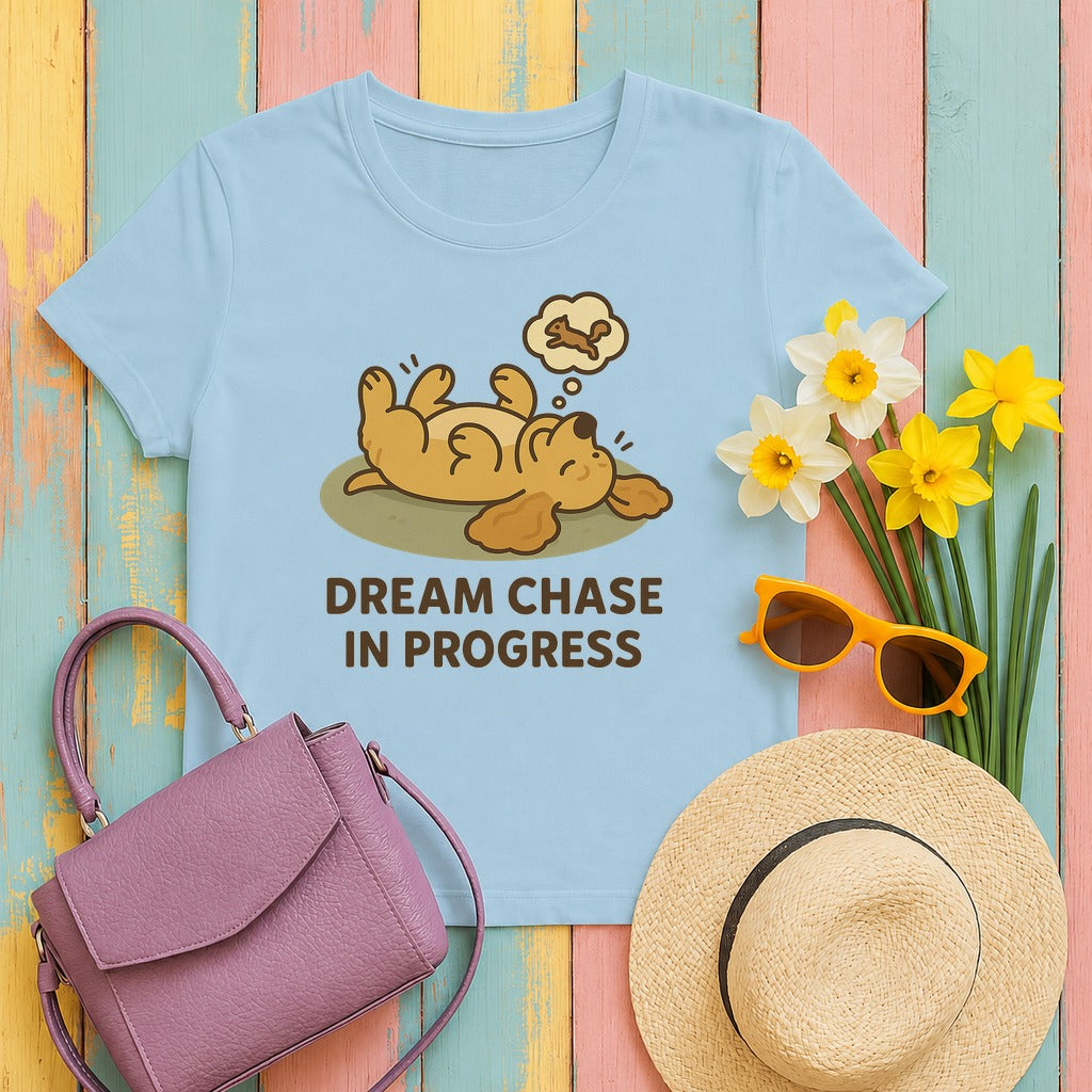 Cocker Dream Chase Tee in Light Blue