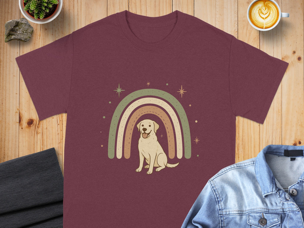 Cute Labrador Dog with Rainbow Graphic T-shirt product
