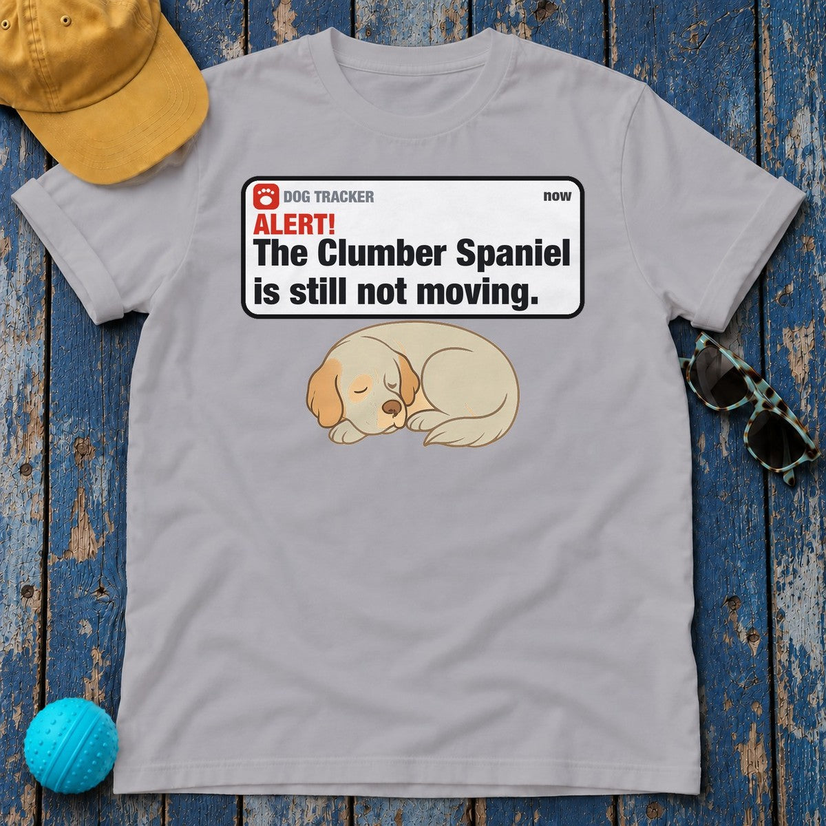 Clumber Spaniel Alert Still Not Moving Tee in Athletic Heather